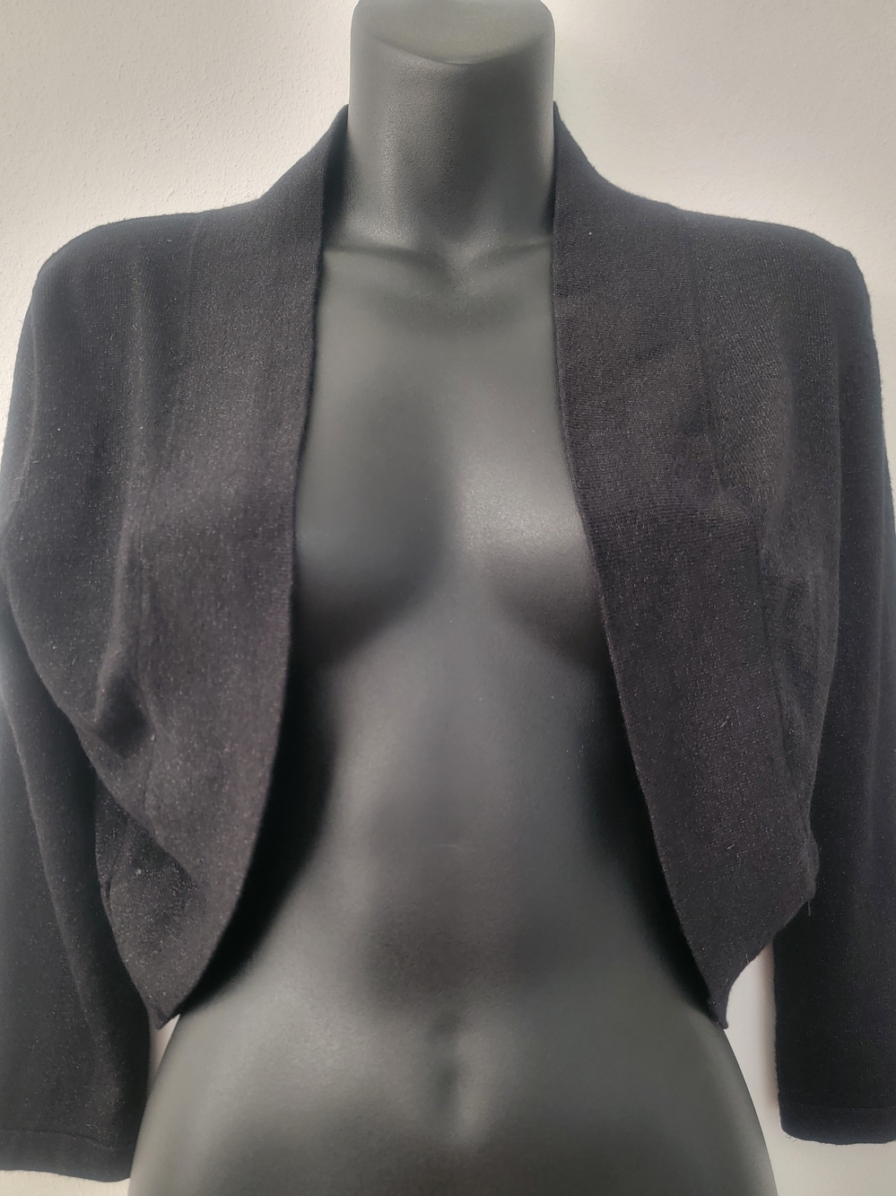 Black Women’s Cropped Open Front Jacket